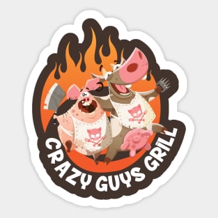 Crazy Guys Grill Sticker